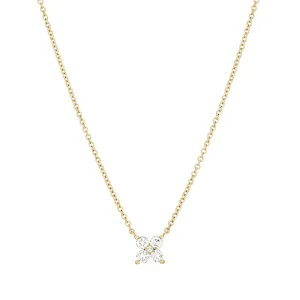 4 Stones Diamond Clover Necklace