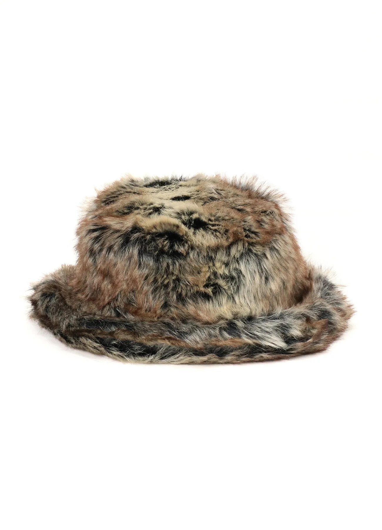 ANIMAL PATTERN ECO FUR BUCKET HAT