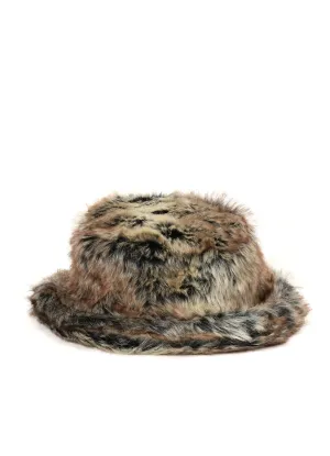 ANIMAL PATTERN ECO FUR BUCKET HAT