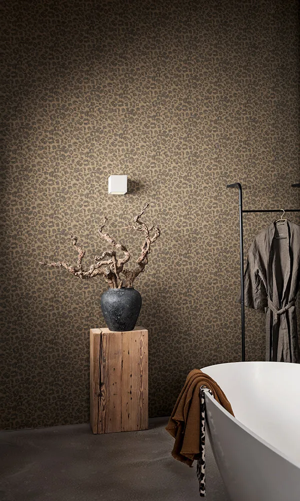 Black & Russet Brown Sophisticated Animal Print Wallpaper R6052