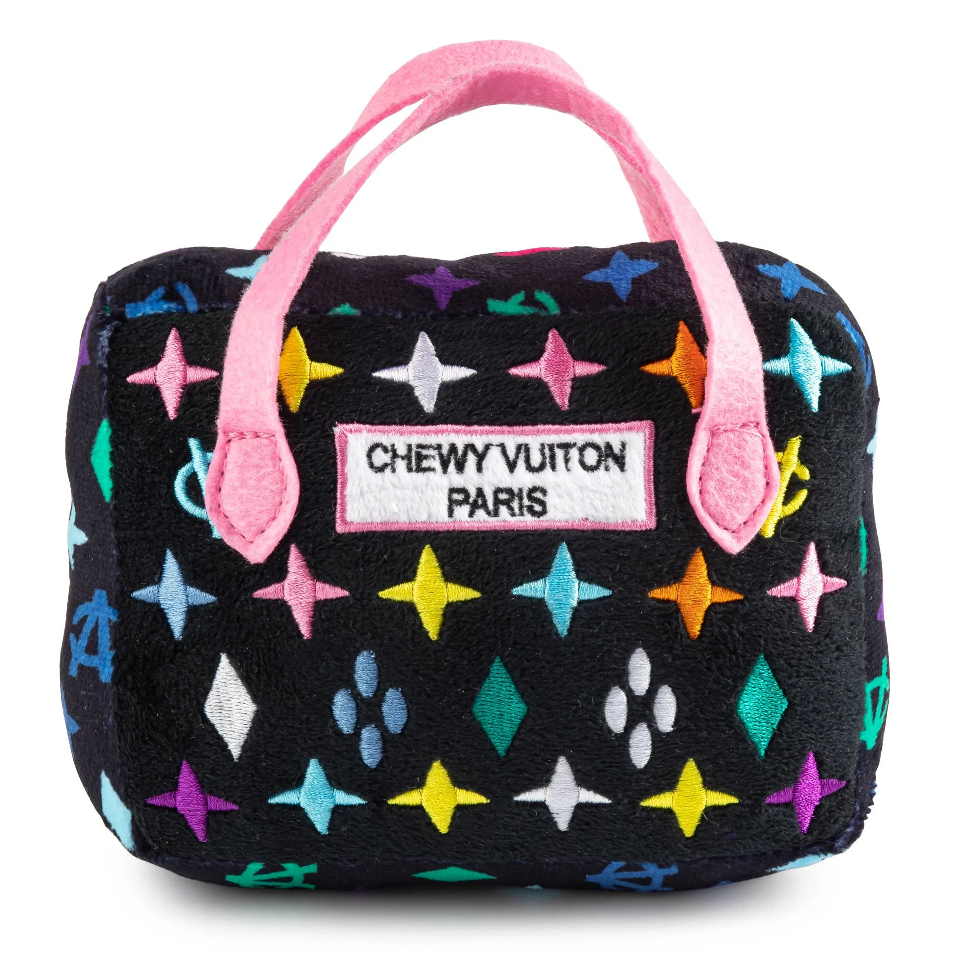 Black Chewy Vuiton Handbag Dog Toy