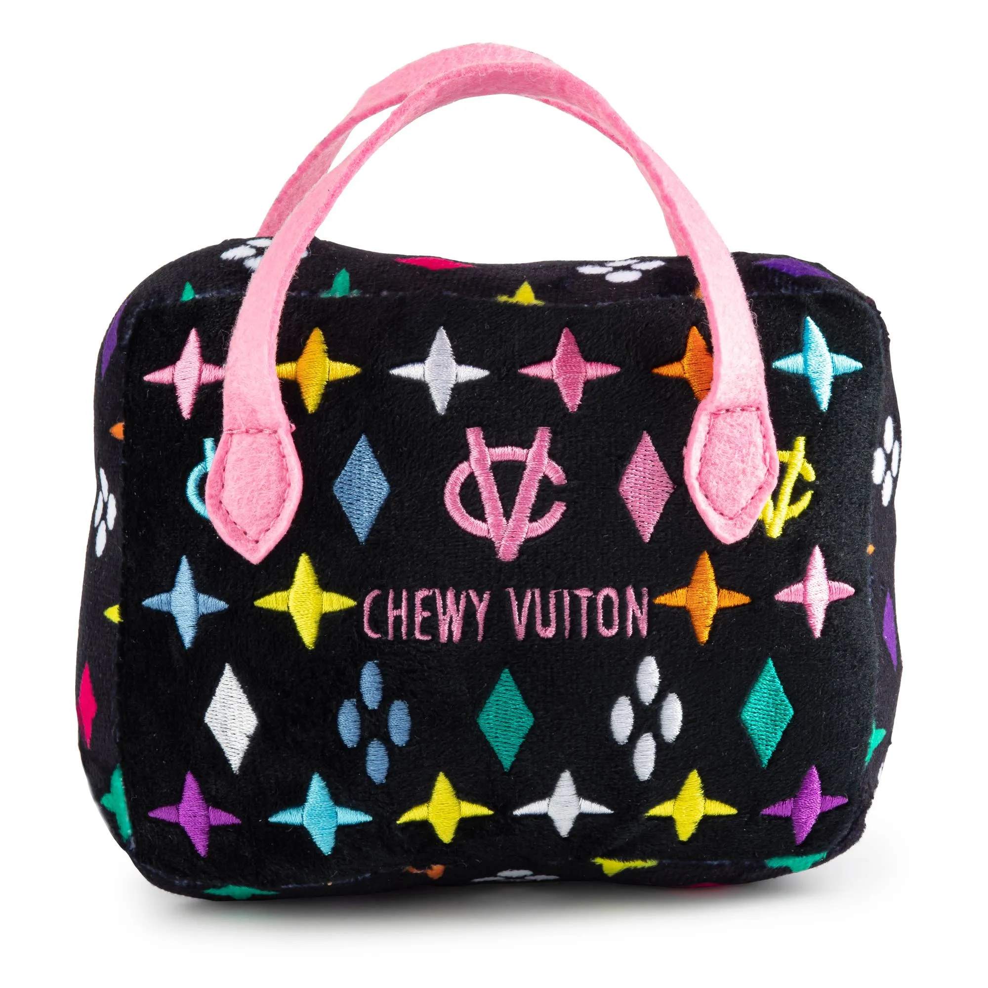 Black Chewy Vuiton Handbag Dog Toy