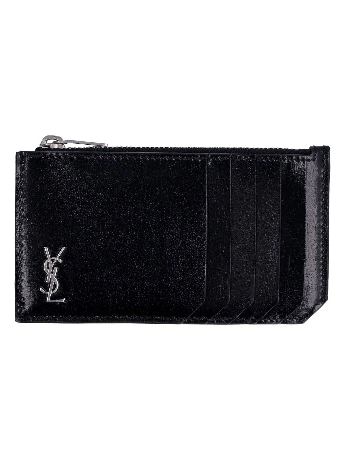 BLACK MONOGRAM ZIP CREDIT CARD HOLDER