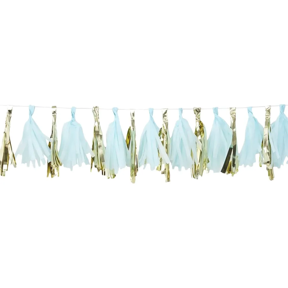 Blue and Gold Tassel Garland