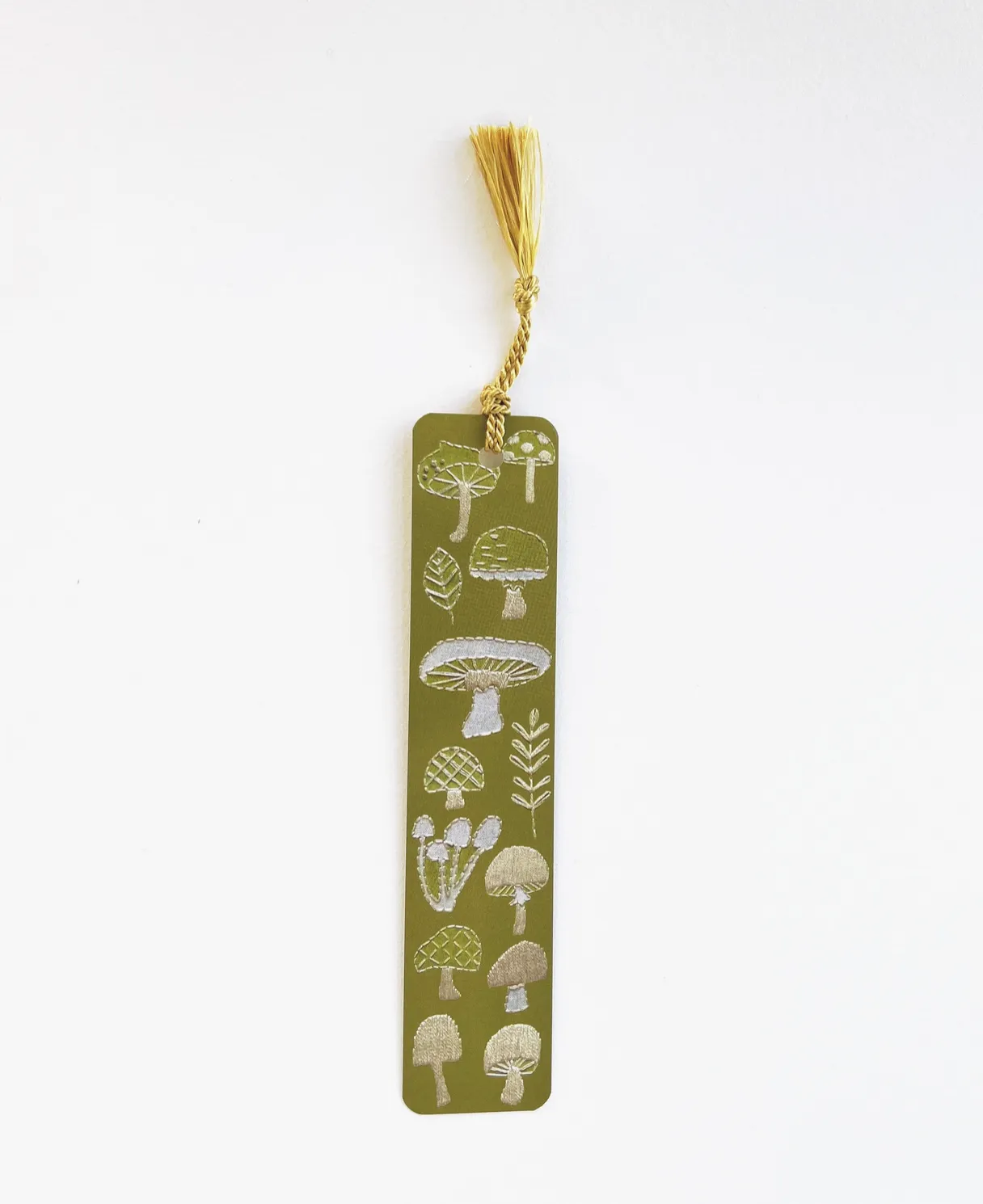 Bookmark - Embroidery Mushrooms w/ Tassel