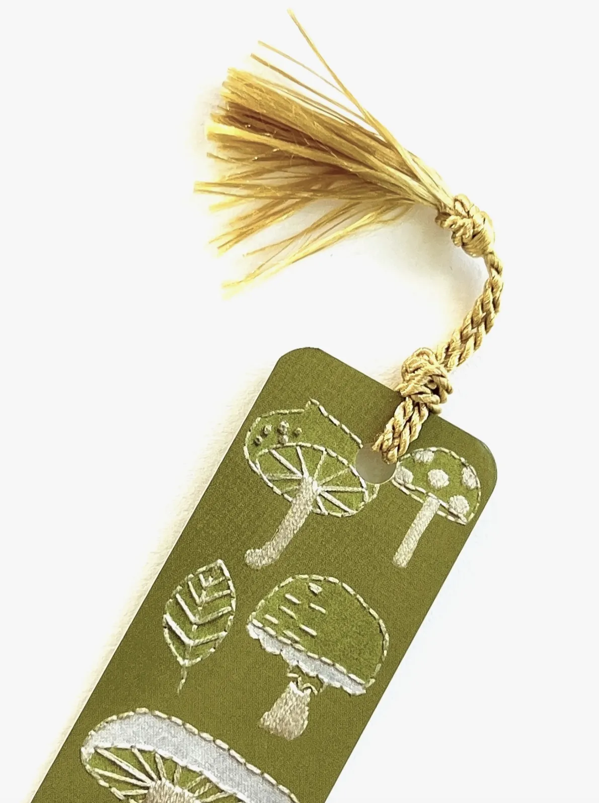 Bookmark - Embroidery Mushrooms w/ Tassel