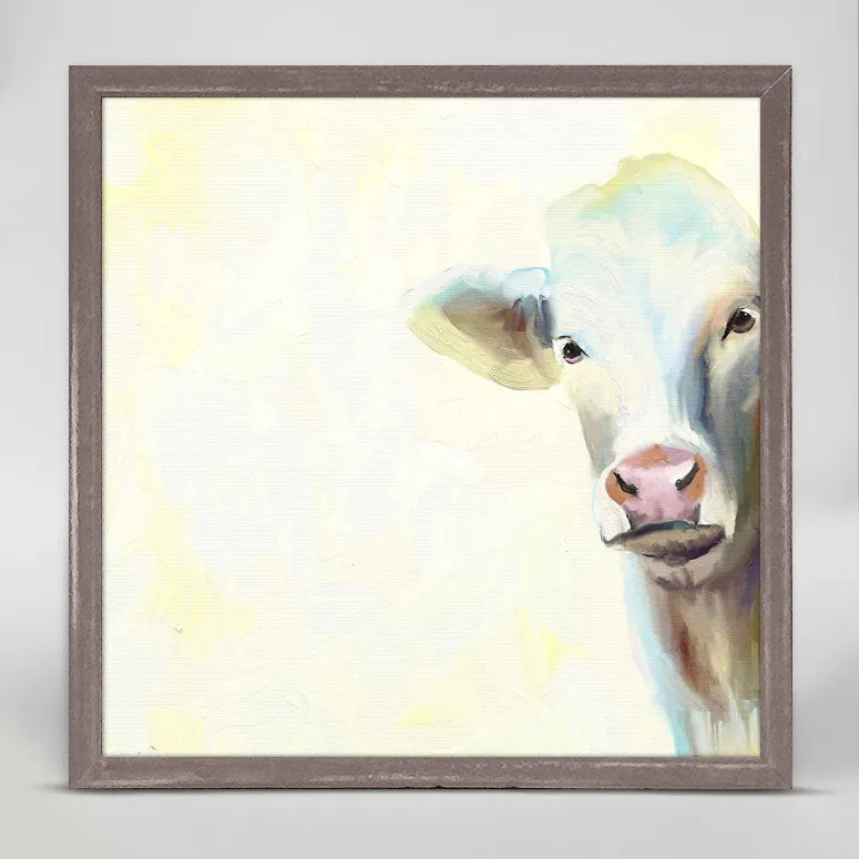 Calm Cow Mini Framed Canvas