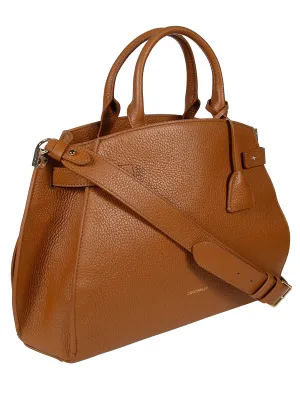 CAMEL BROWN LEATHER HANDBAG