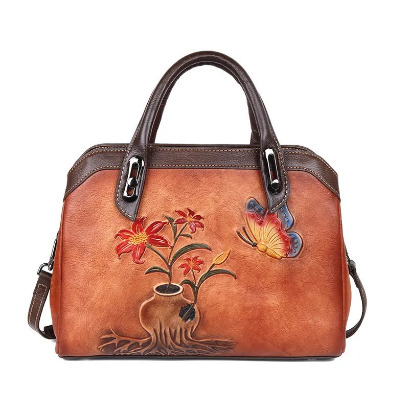 Chinese style vintage floral handbag