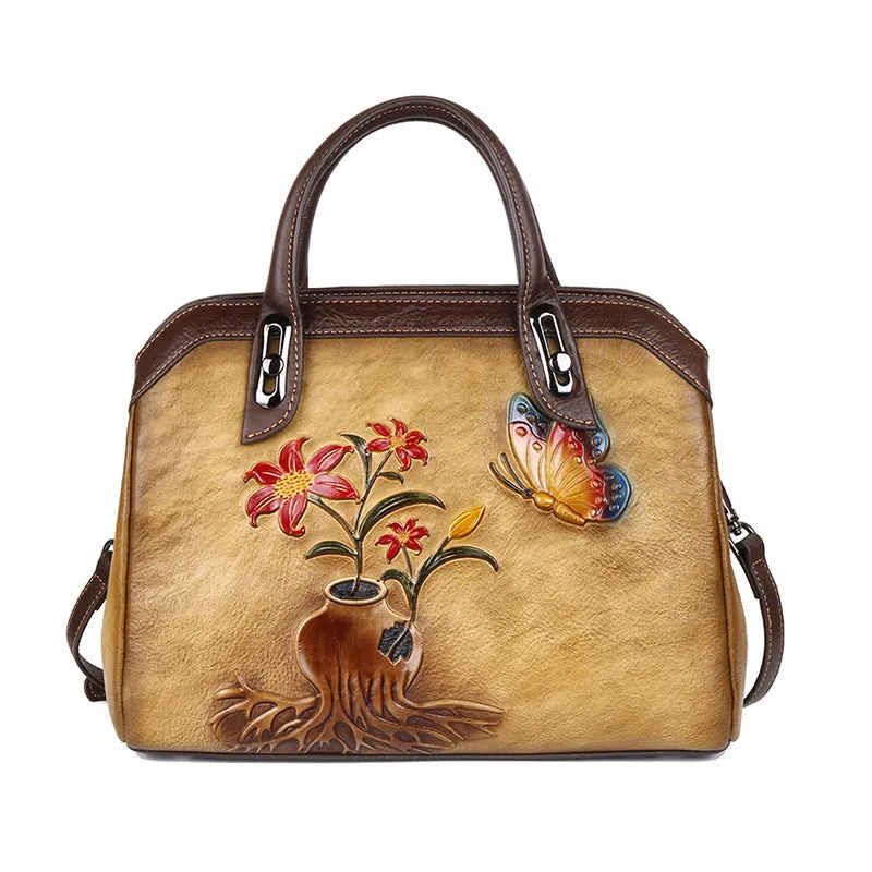 Chinese style vintage floral handbag