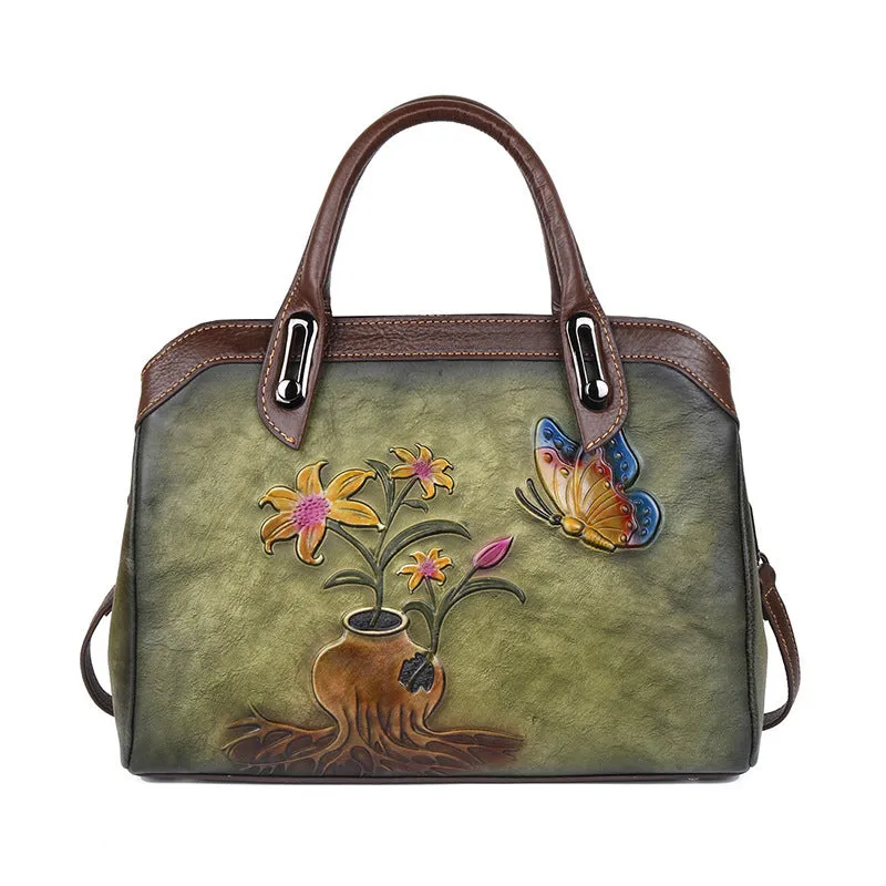 Chinese style vintage floral handbag