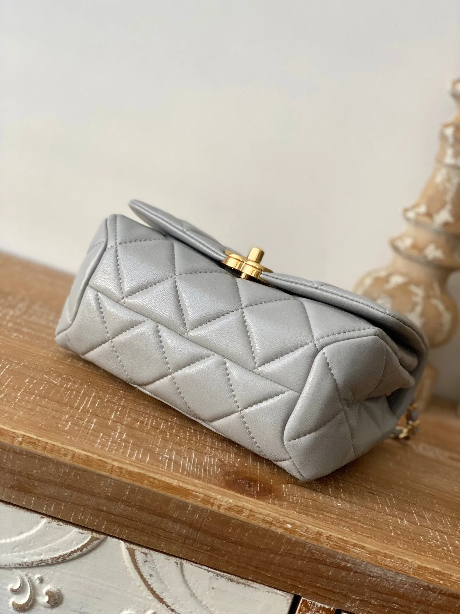 CHL Classic Diamond Flap Bag Gray For Women Bags 9.1in/23cm