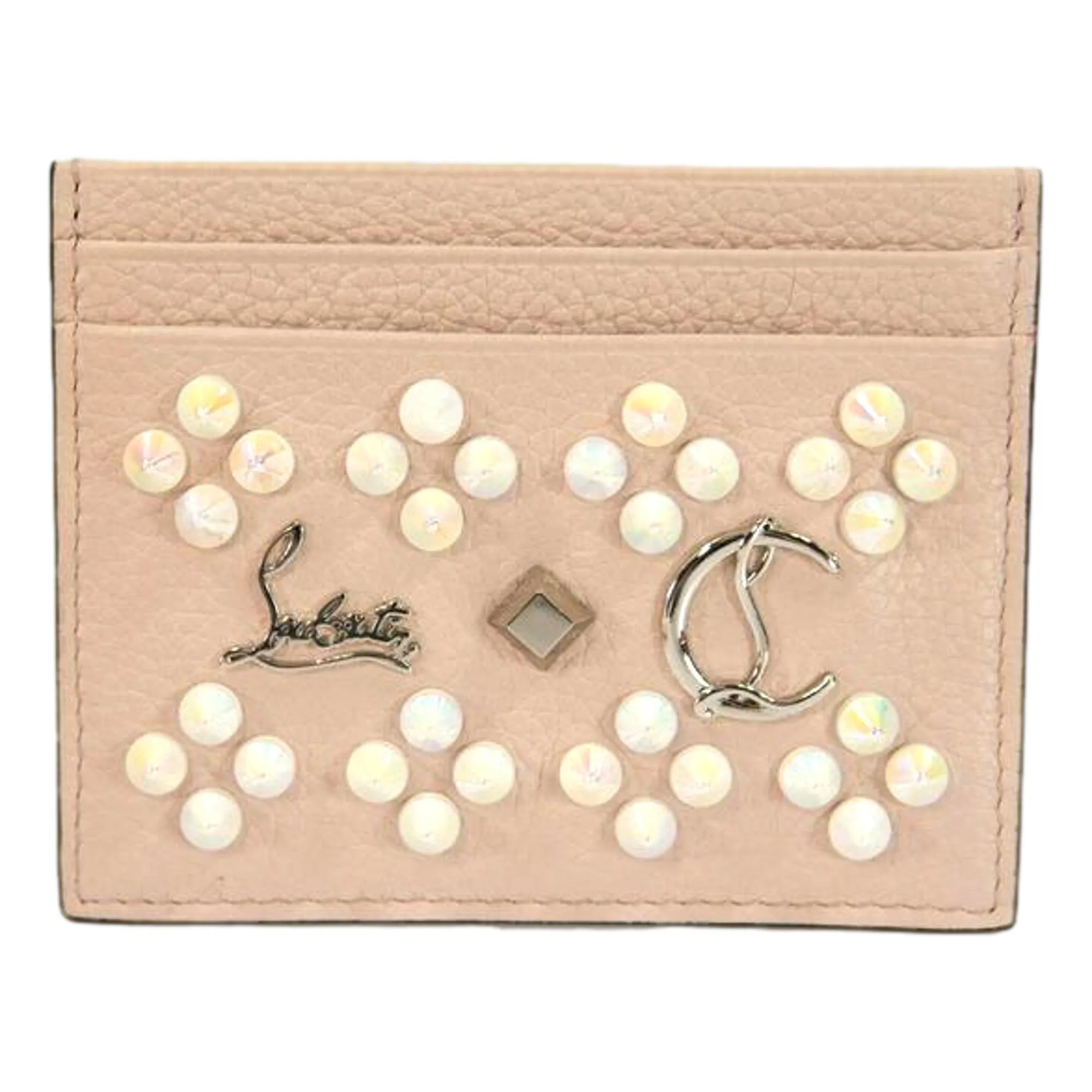 Christian Louboutin Kios Loubisky Spike Pink Leather Card Holder