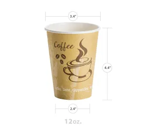 Classic Design 12oz Paper Hot Cup