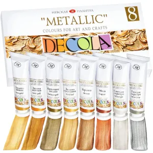 Decola Metallic Acrylic Paint Set Of 8x18ml