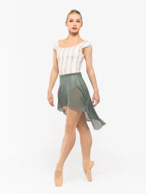 Dramatic High-Low Skirt Pale Cacti Mesh RTW