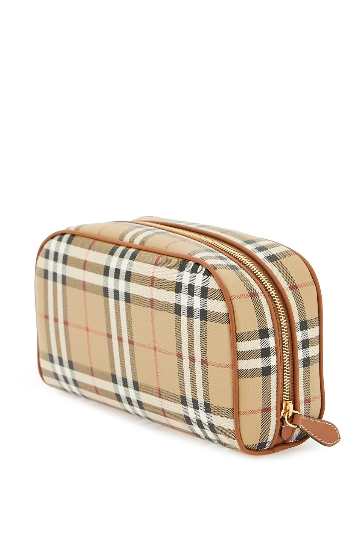 FAUX LEATHER TARTAN BEAUTY CASE