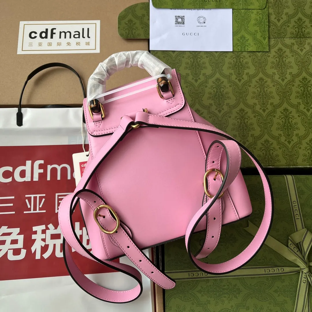 gg Bamboo Small Backpack Pink For Women, Women&#8217;s Bags 8.6in/22cm gg ‎‎702101 UZY0T 5814