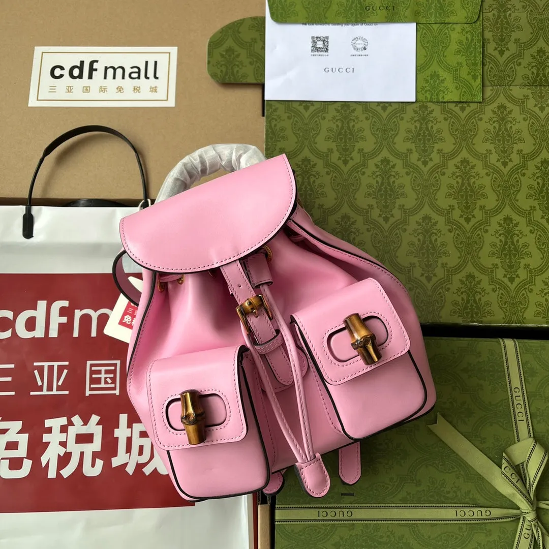 gg Bamboo Small Backpack Pink For Women, Women&#8217;s Bags 8.6in/22cm gg ‎‎702101 UZY0T 5814