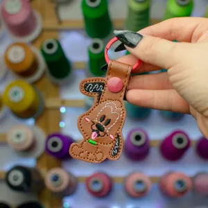 Gingerbread Pup Keychain Embroidery Design