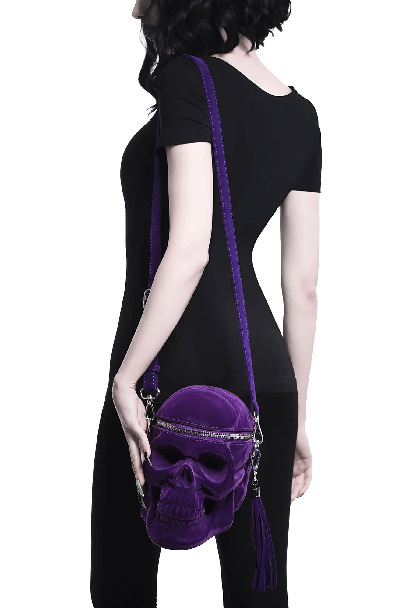 Grave Digger Skull Handbag [PLUM]