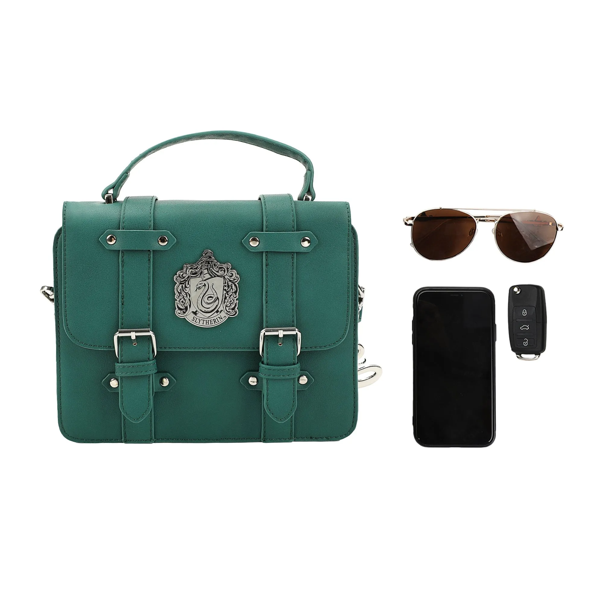 Harry Potter Slytherin Satchel Handbag with Charms