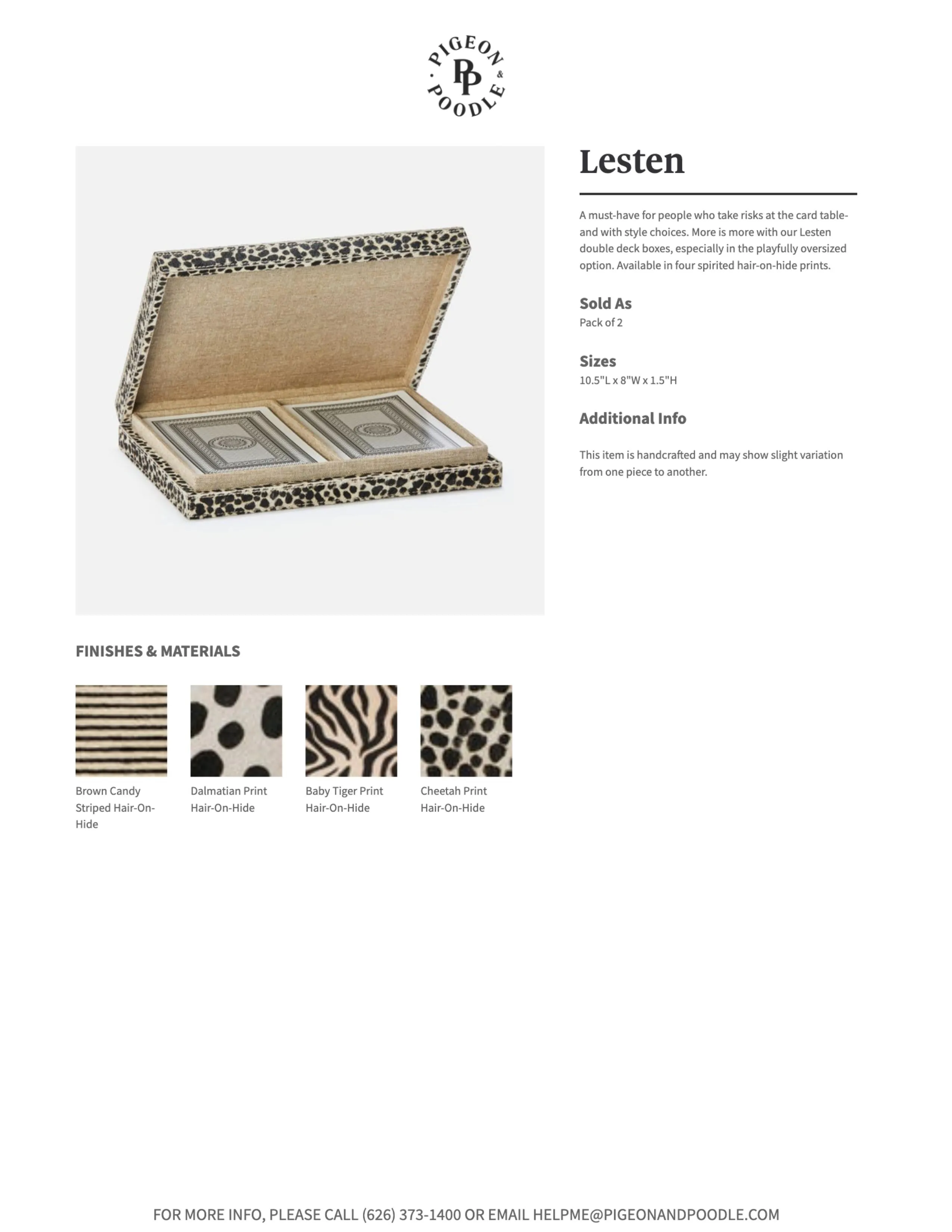 Lesten Card Box Set Cheetah - multiple options