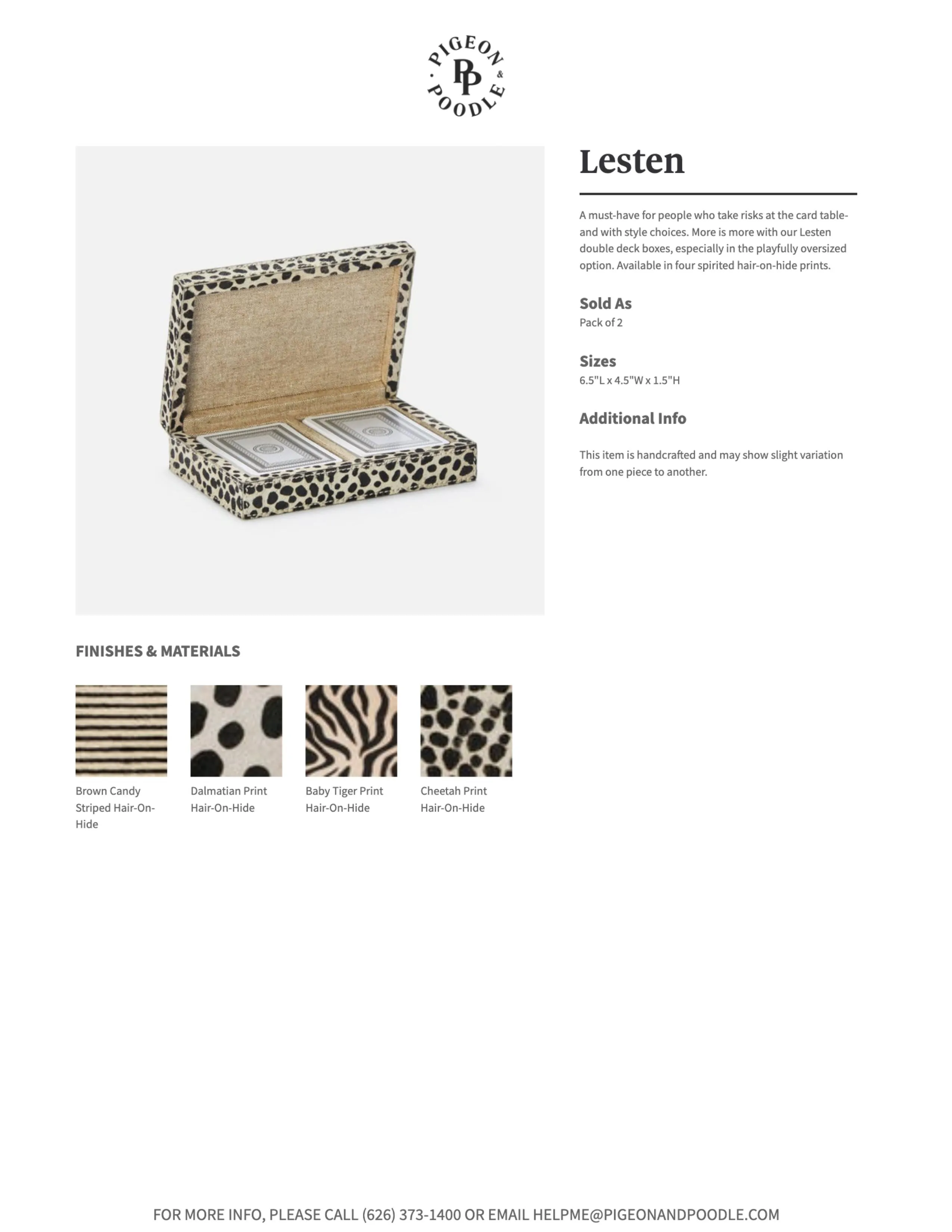 Lesten Card Box Set Cheetah - multiple options