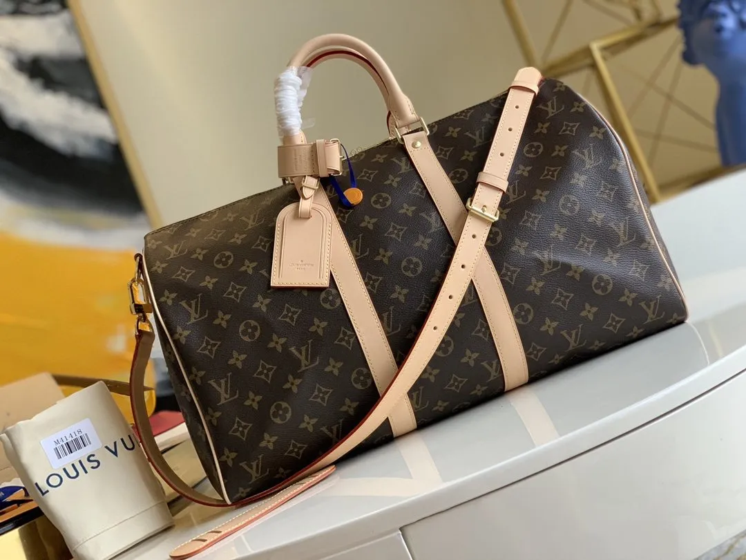 LV Keepall Bandouliere 45 Monogram Canvas For Women,  Travel Bags 17.7in/45cm LV M41418