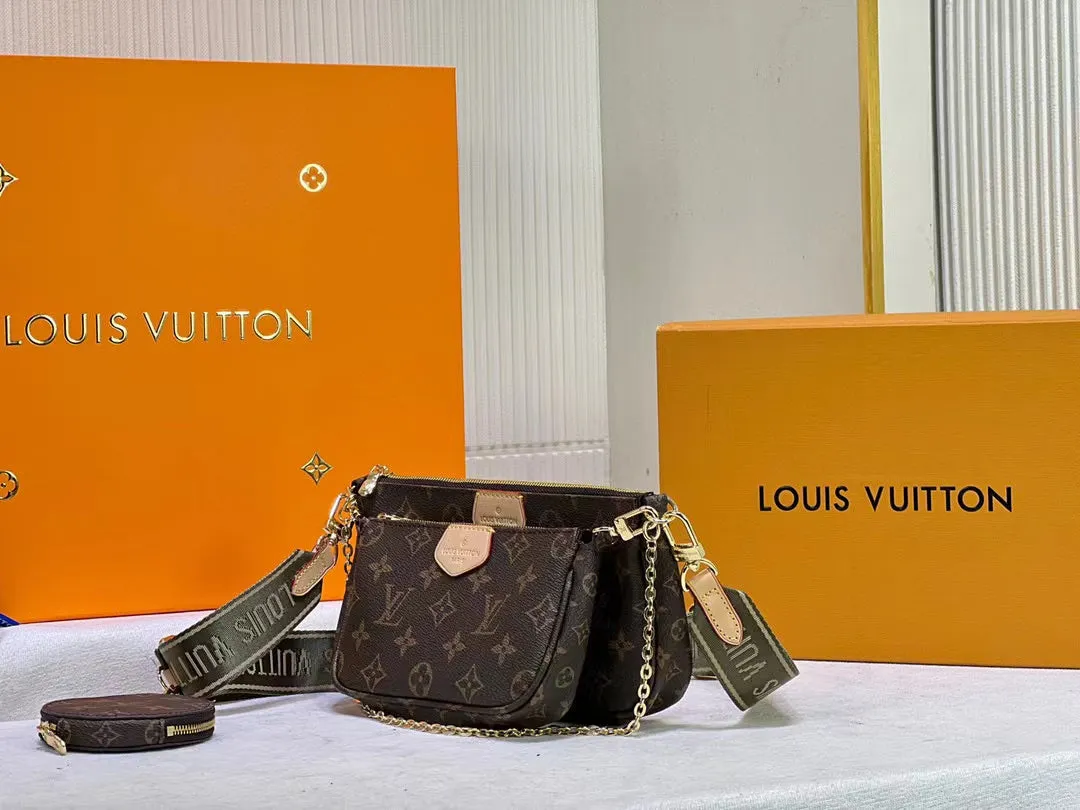 LV Multi Pochette Accessoires Monogram Canvas Khaki For Women,  Shoulder And Crossbody Bags 9.4in/24cm LV M44813