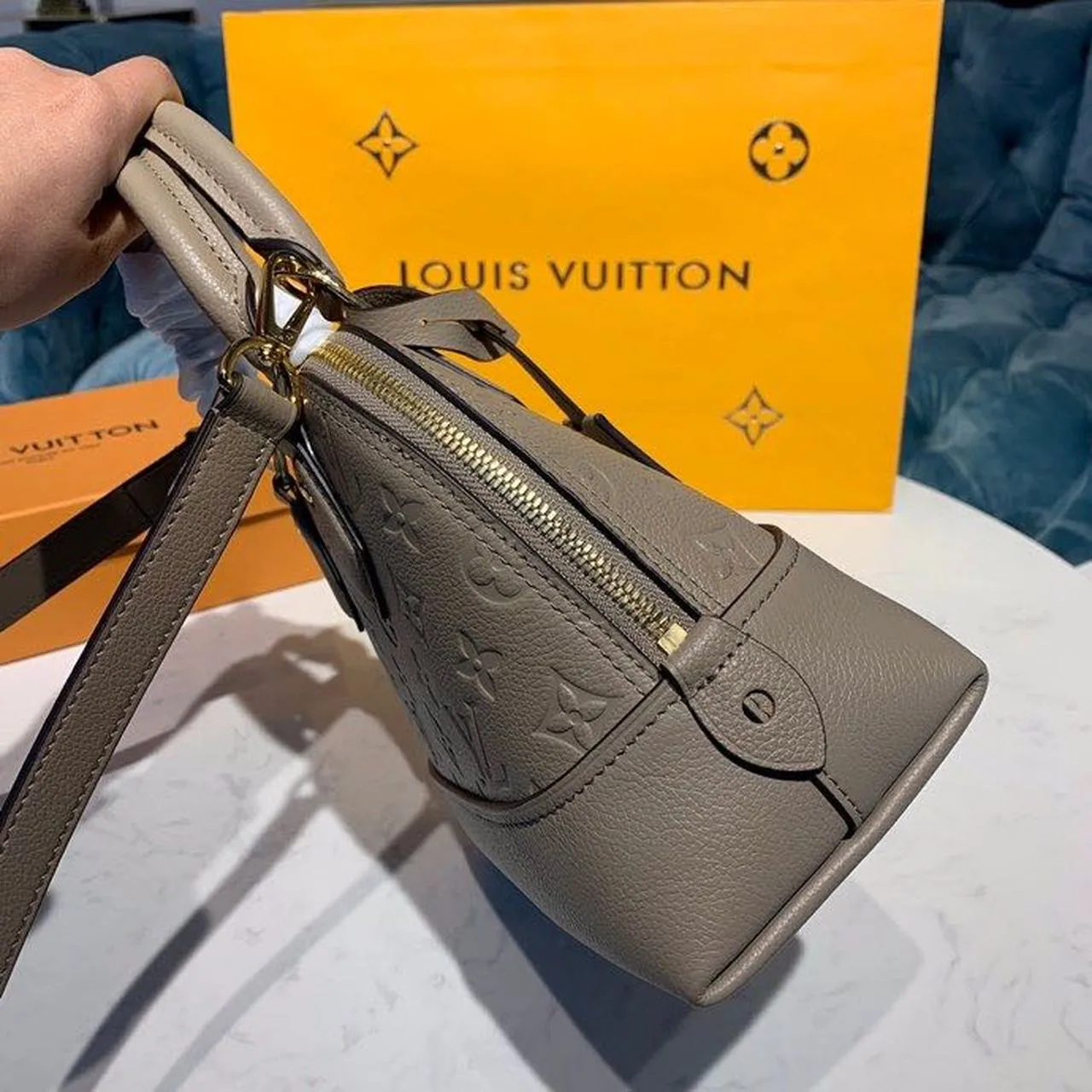 LV Neo Alma BB Monogram Empreinte Galet Grey For Women,  Shoulder And Crossbody Bags 9.8in/25cm LV