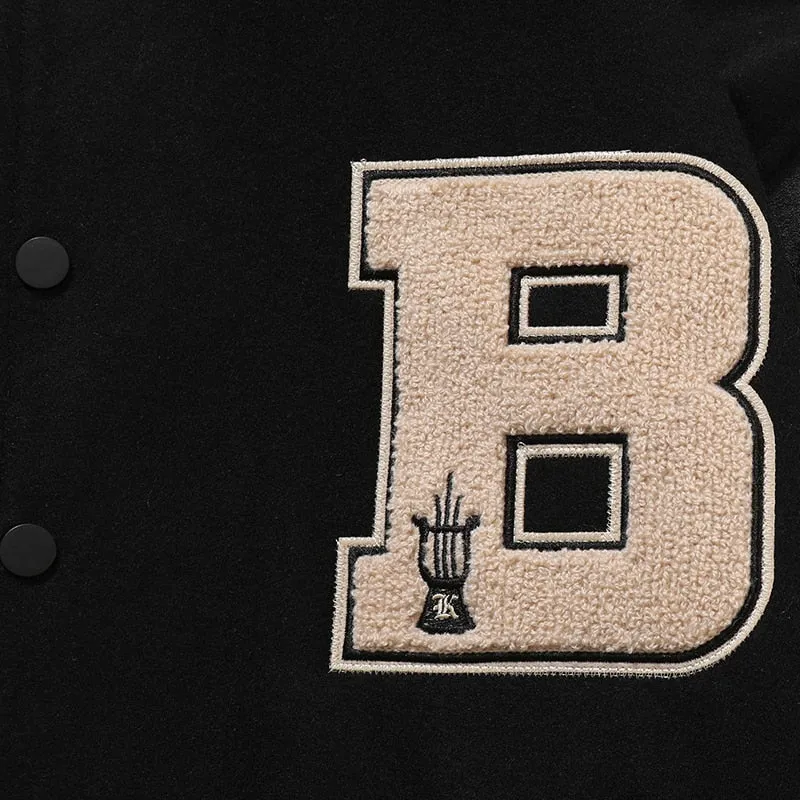 Men Varsity Bomber Jacket Harajuku Korea Bone Letter Patchwork Hip Hop Streetwear Single Bbreasted Baseball Coats Unisex College