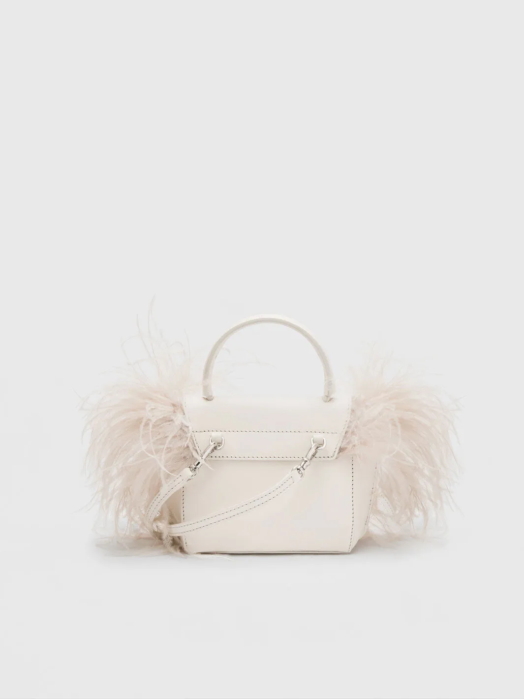 Montalcino Linen Leather/Feathers Mini handbag