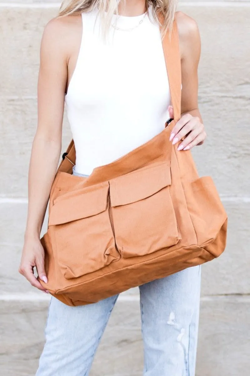 Nova Oversized Canvas Messenger Bag