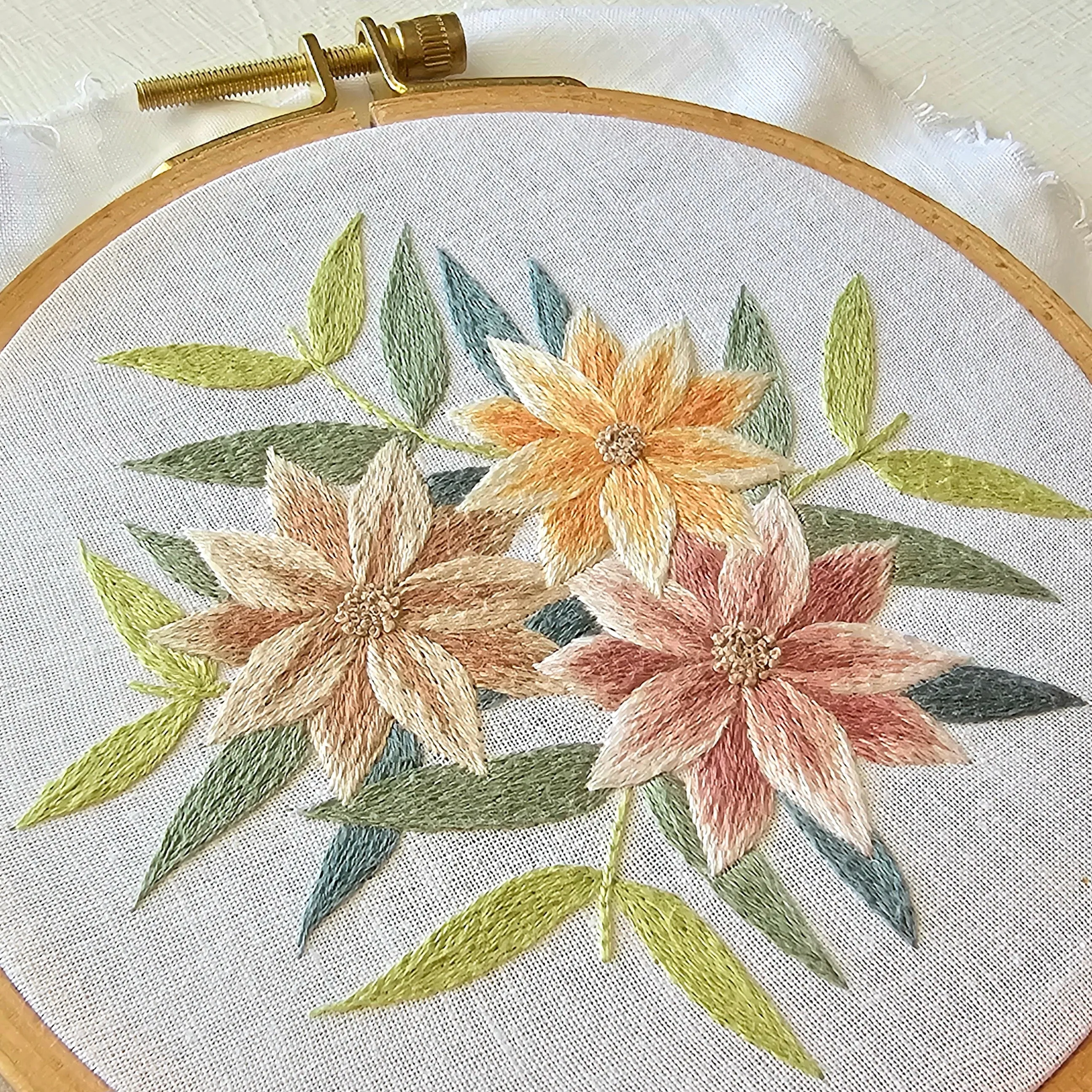 Painted Flowers Embroidery Pattern (PDF)