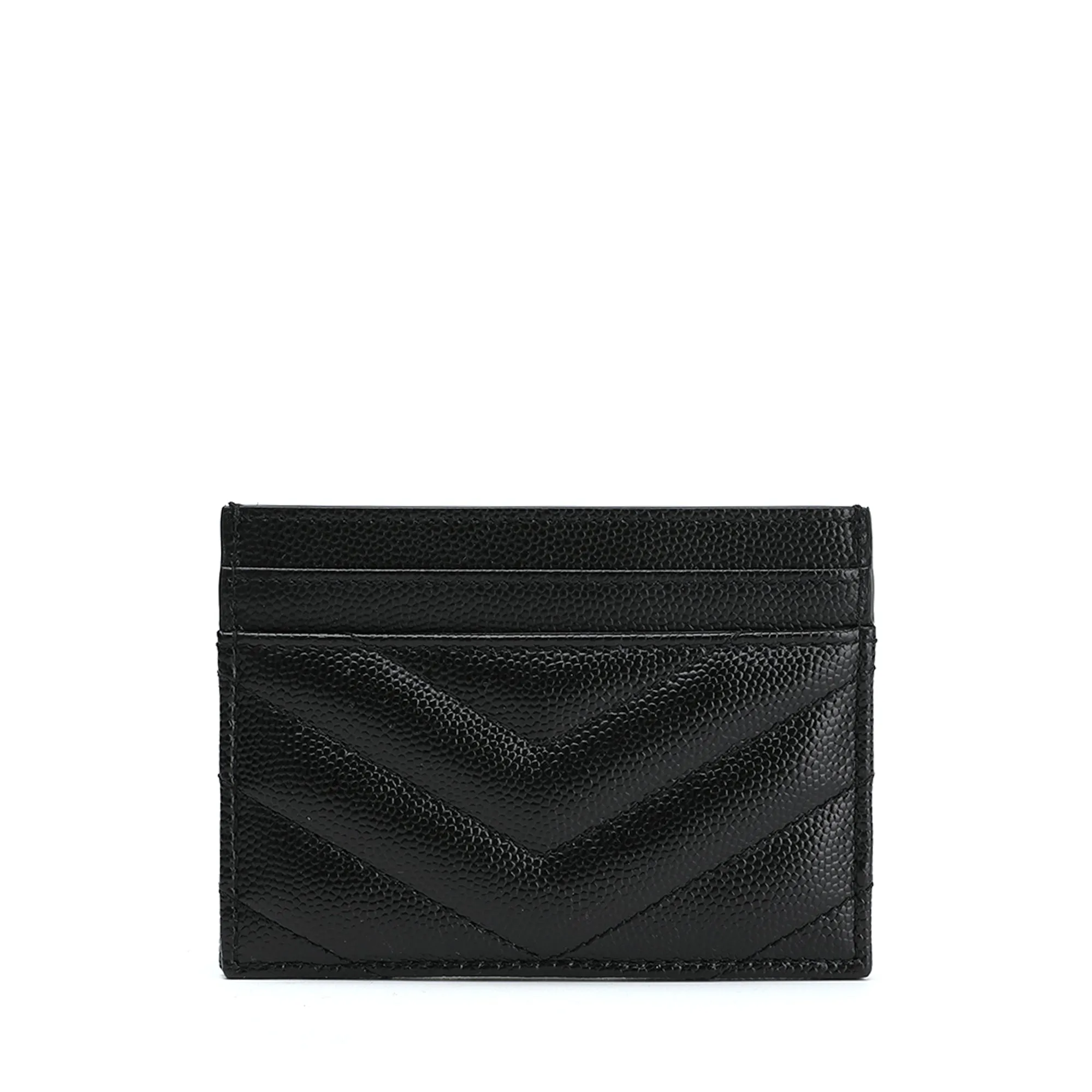 Saint Laurent Monogram Quilted Textured Leather Card Holder