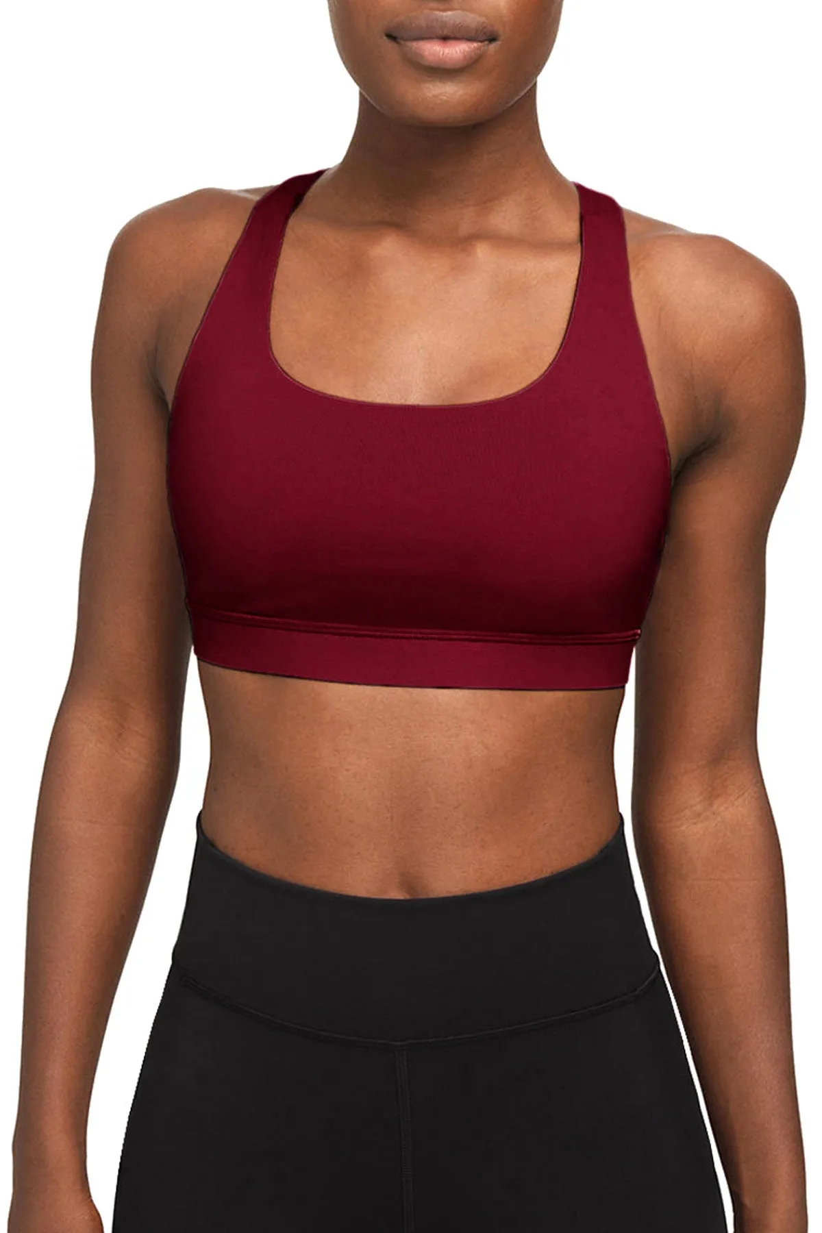 Scarlet UV 50  Stella Ruby Red Maroon Seamless Sport Yoga Bra - Women