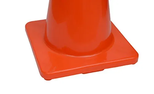 (Set of 10) CJ Safety 18" Orange Premium PVC Safety Cones - No Reflective Collar (10 Cones)