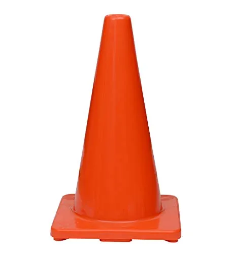 (Set of 10) CJ Safety 18" Orange Premium PVC Safety Cones - No Reflective Collar (10 Cones)