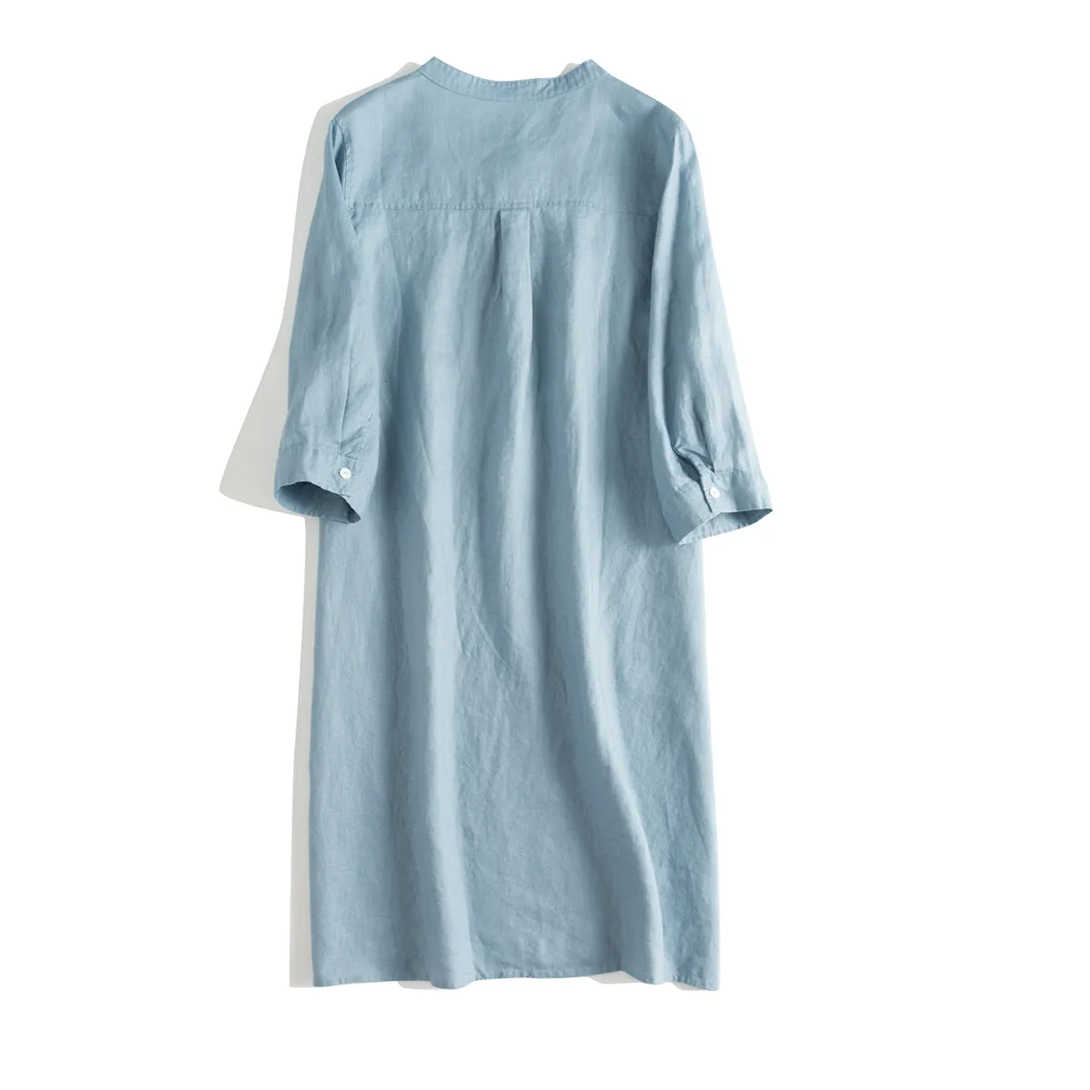 Simple Button Down Linen Dresses Women