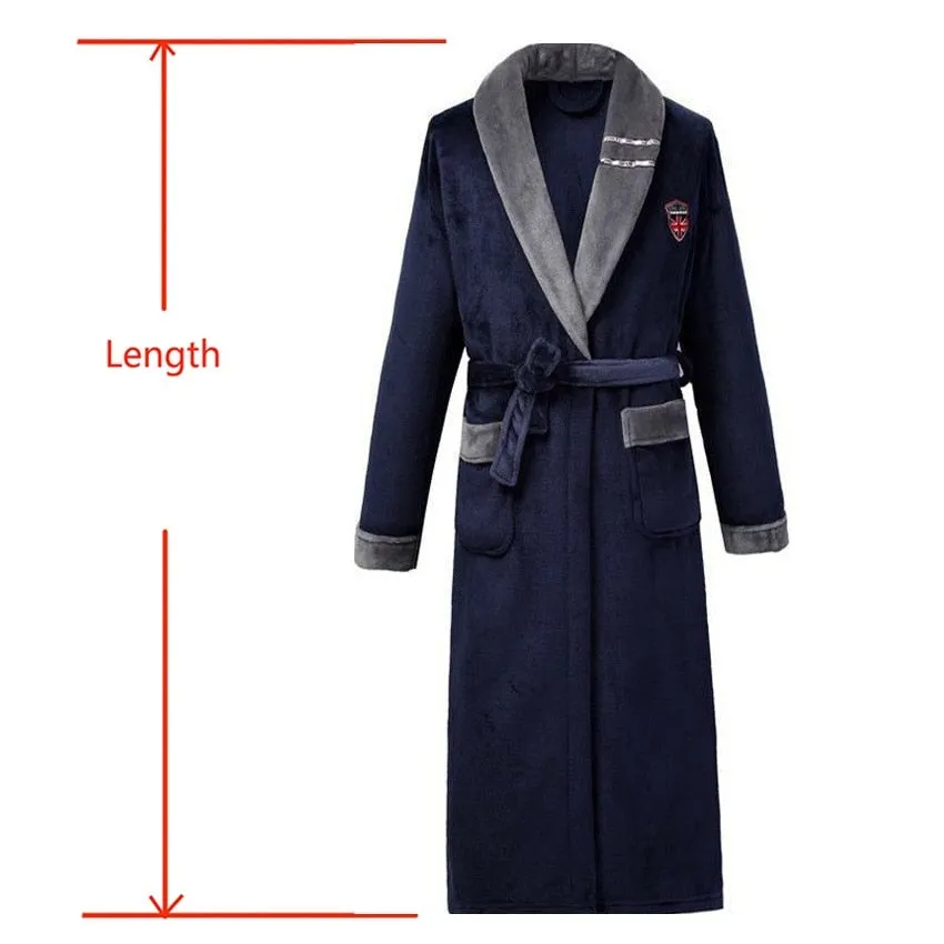 Thicken Warm Couple Style Flannel Robe Winter Long Sleeve Bathrobe Sexy V-Neck Women Men Nightgown Lounge Sleepwear Home Clothes