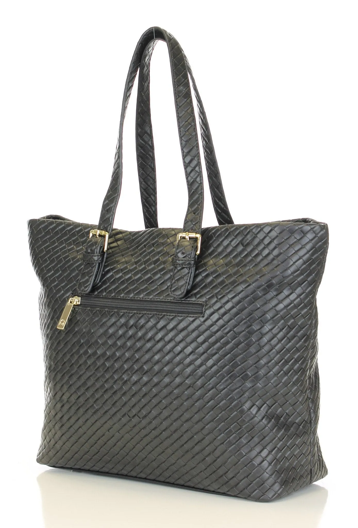 Weave Texture Enchanted Tote Handbag - Black