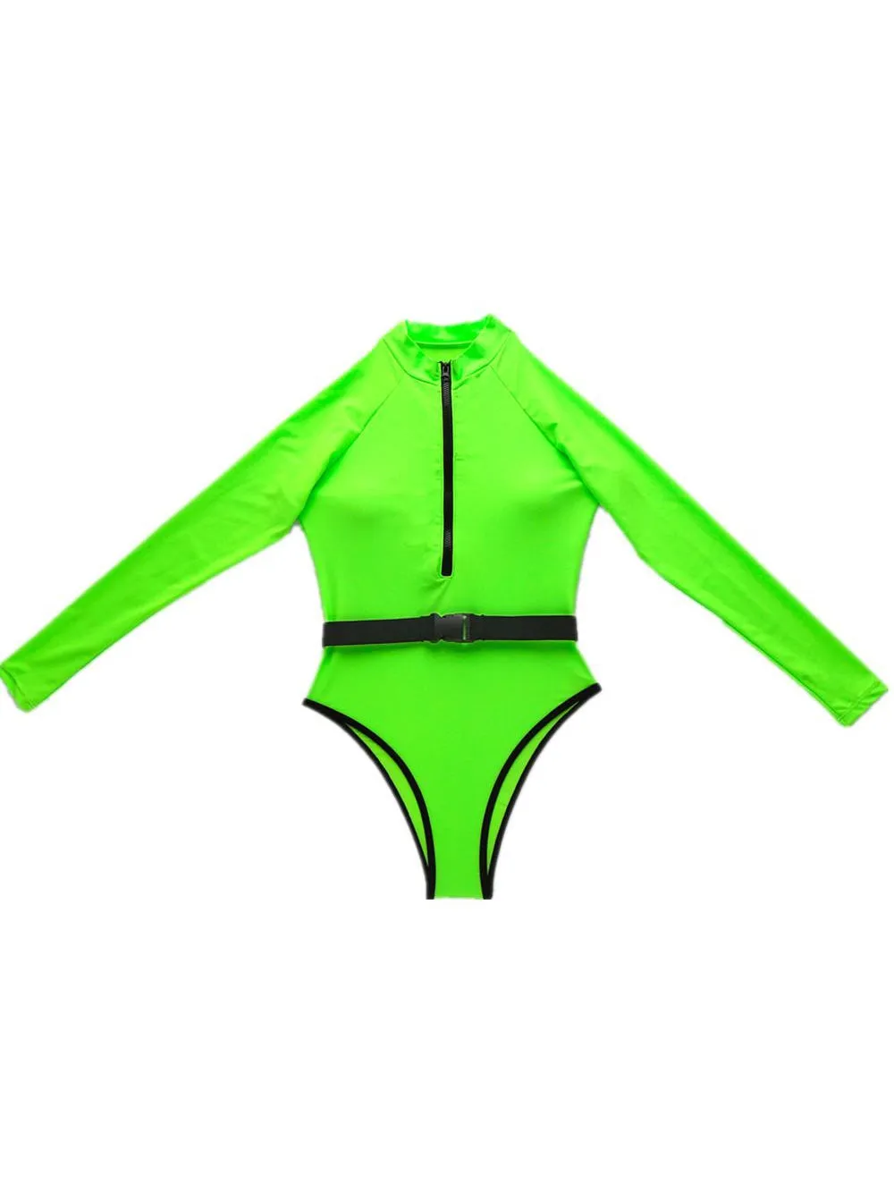 ZASUWA Female   Contrast Long-sleeved Swimsuit