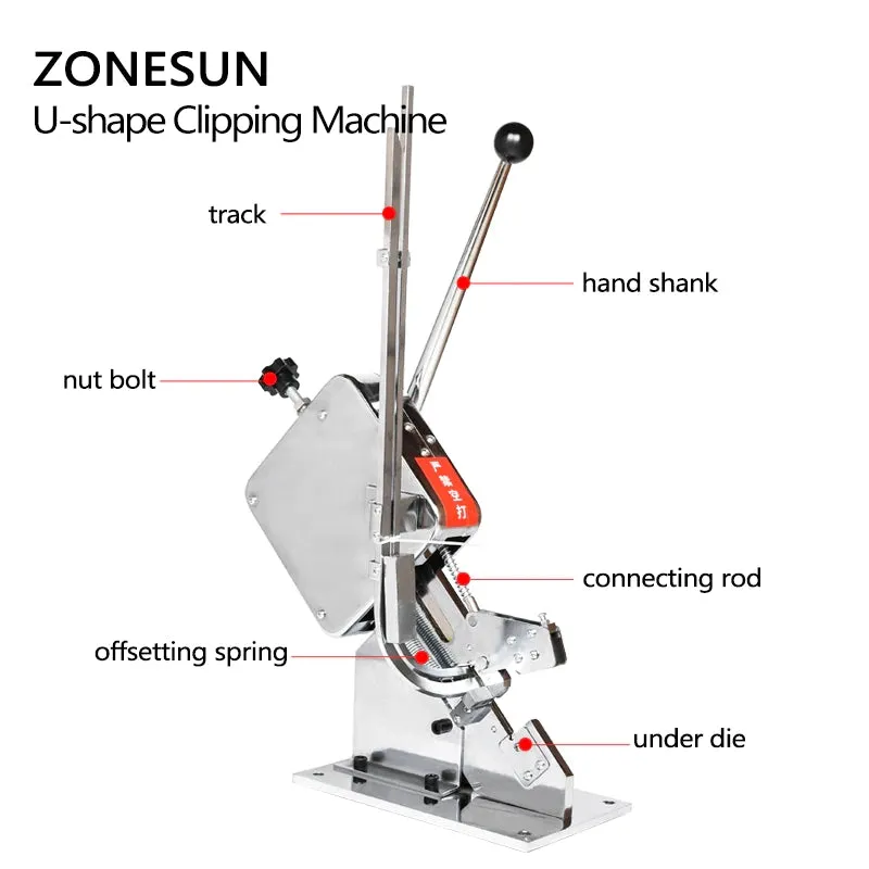 ZONESUN Manual U-shape Clipping Machine